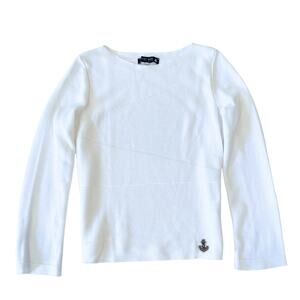 Never Worn Royal Mer White Nautical Knit Sweater Made in France Sz 38 Small